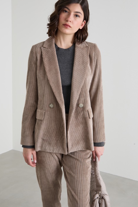 Velvet double-breasted blazer Intrend