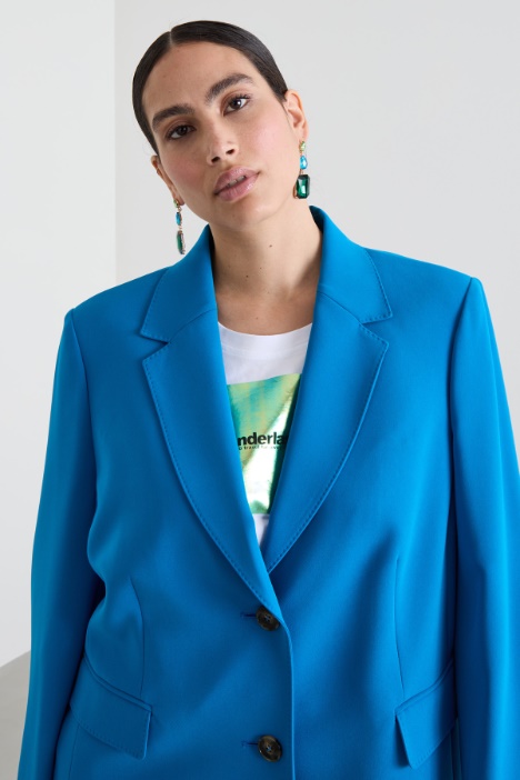 Blazer de cady de botonadura sencilla