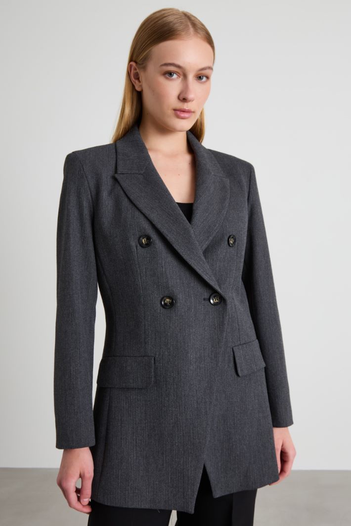 Herringbone gabardine blazer Intrend