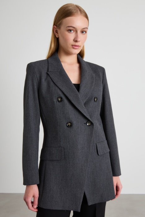Herringbone gabardine blazer Intrend