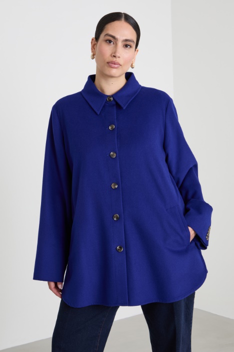 Cappotto a camicia in drap