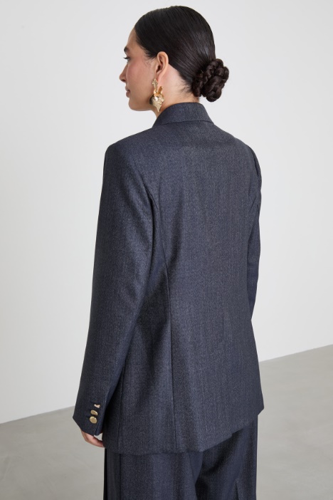 Blazer doppiopetto effetto denim