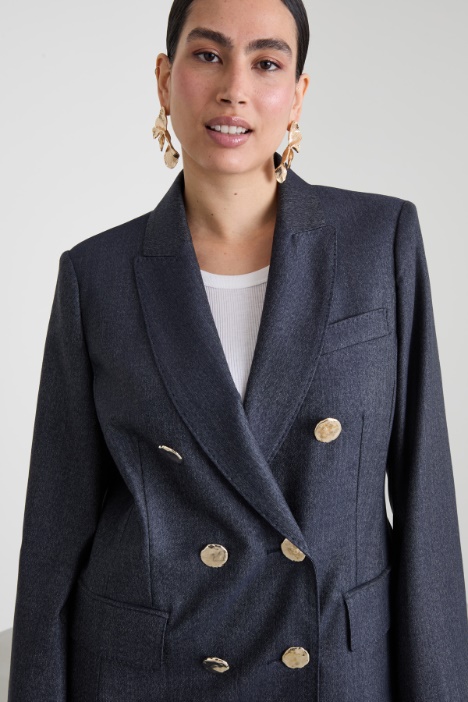 Blazer doppiopetto effetto denim