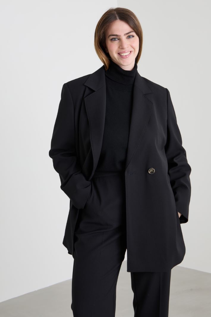 Blazer in crépe di lana