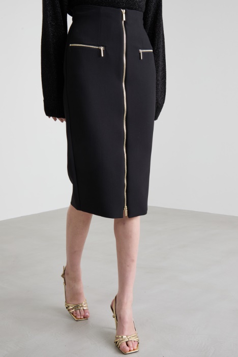 Gonna longuette con zip