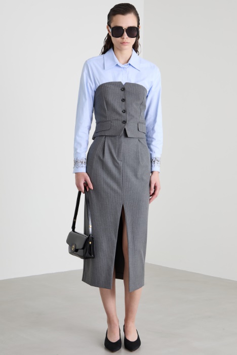 Pencil skirt with slit Intrend