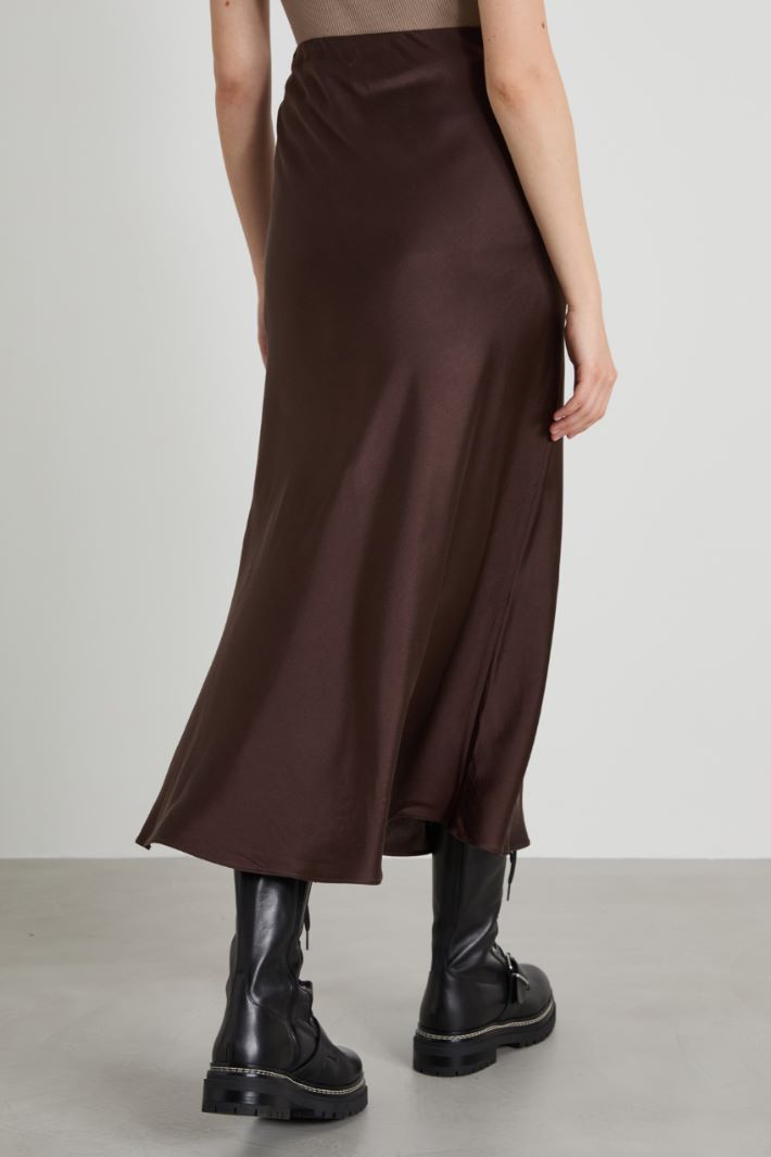 Flared skirt in silk satin Intrend - 3