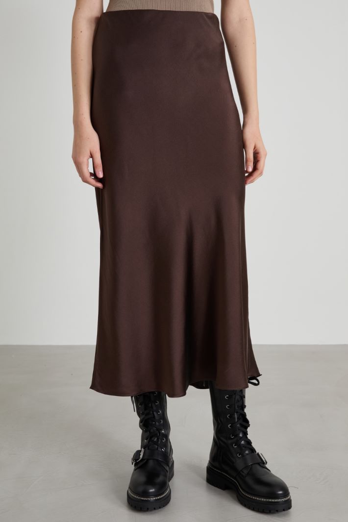 Flared skirt in silk satin Intrend - 4