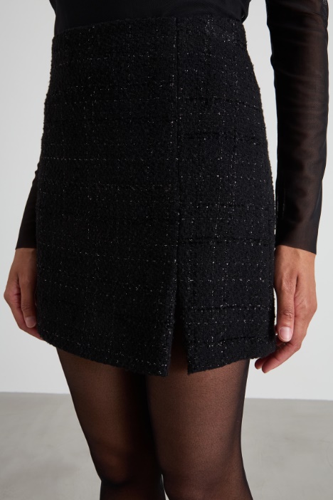 Gonna in tweed con spacco