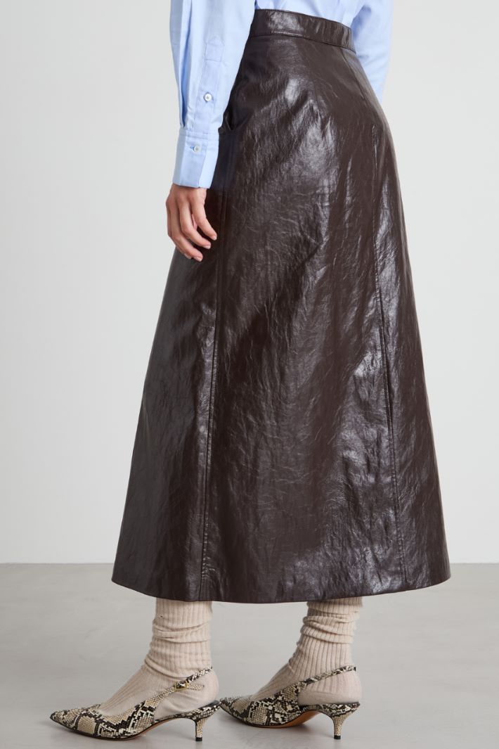 Faux-leather A-line skirt Intrend - 3