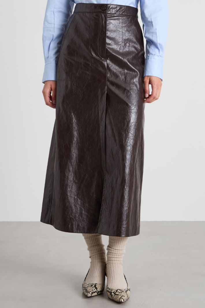 Faux-leather A-line skirt Intrend - 2