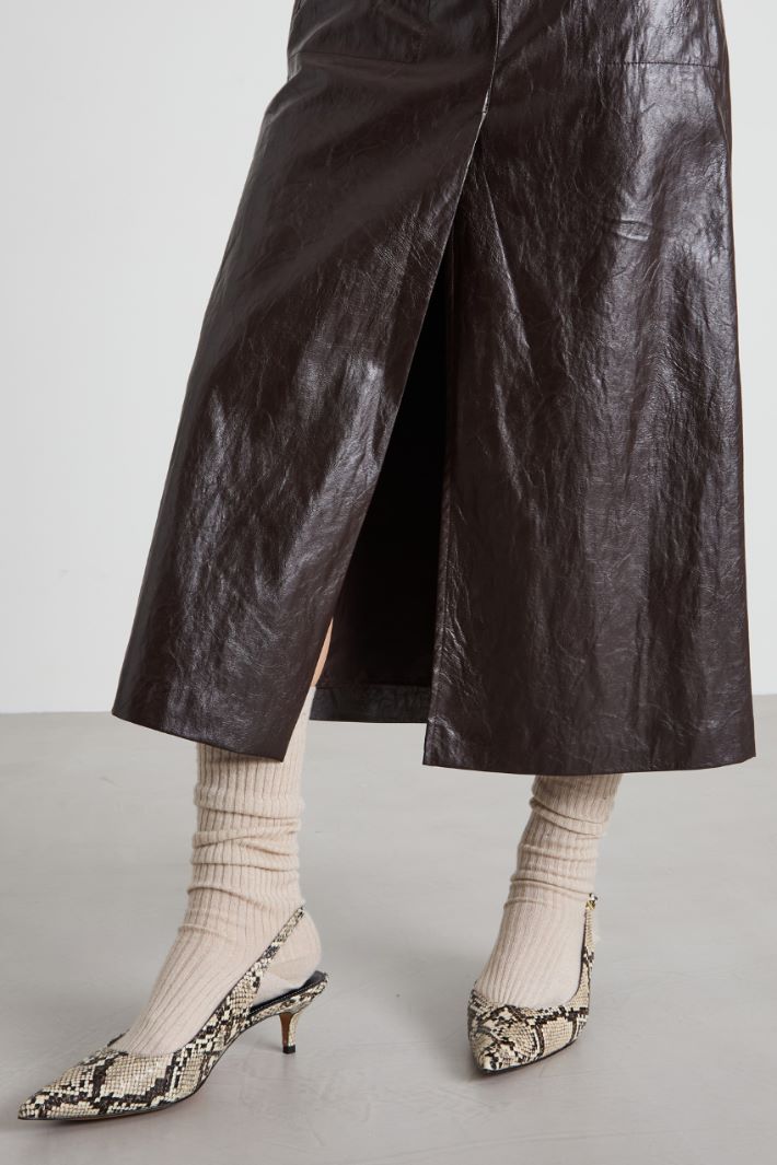 Faux-leather A-line skirt Intrend - 4