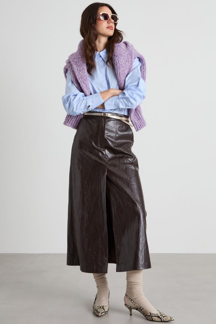 Faux-leather A-line skirt Intrend