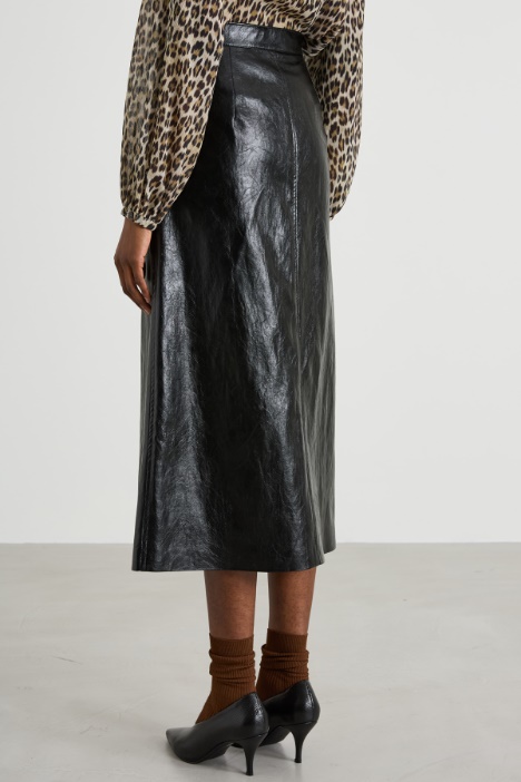 Falda de piel sintética de corte A