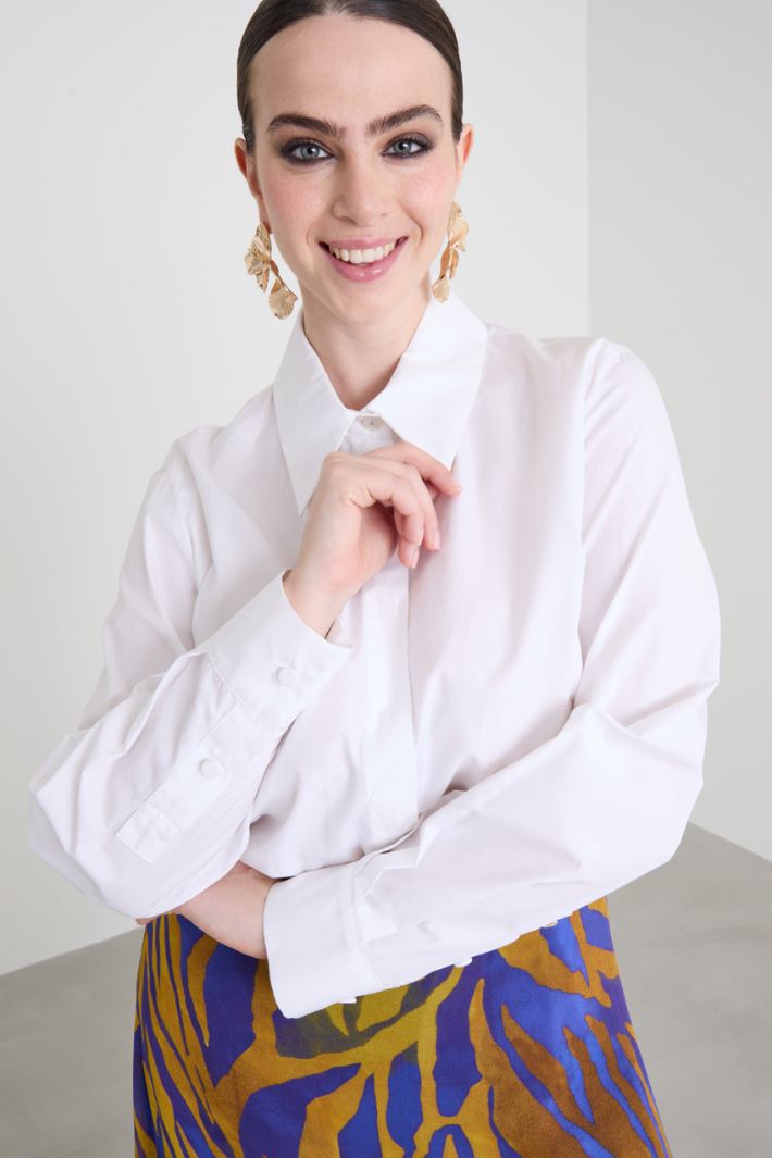 Camicia in popeline di cotone Intrend - 4