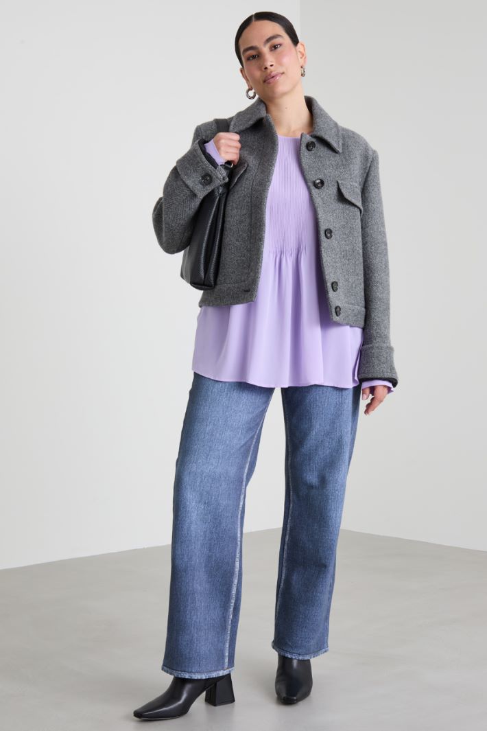 Blusa in crépe di seta Intrend - 3