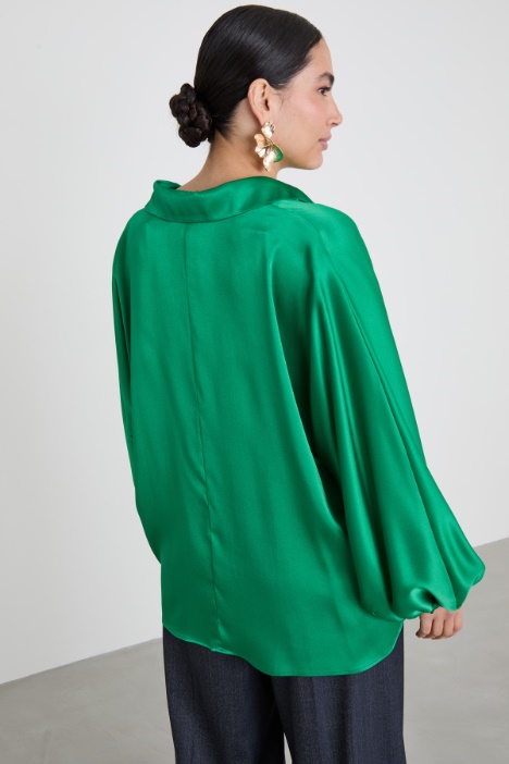 Camicia in raso di misto seta