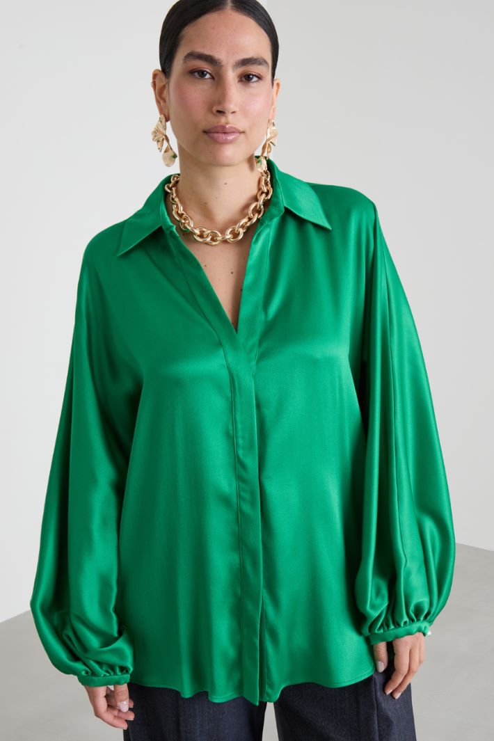Camicia in raso di misto seta Intrend