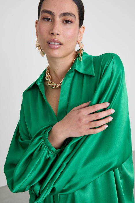 Camicia in raso di misto seta