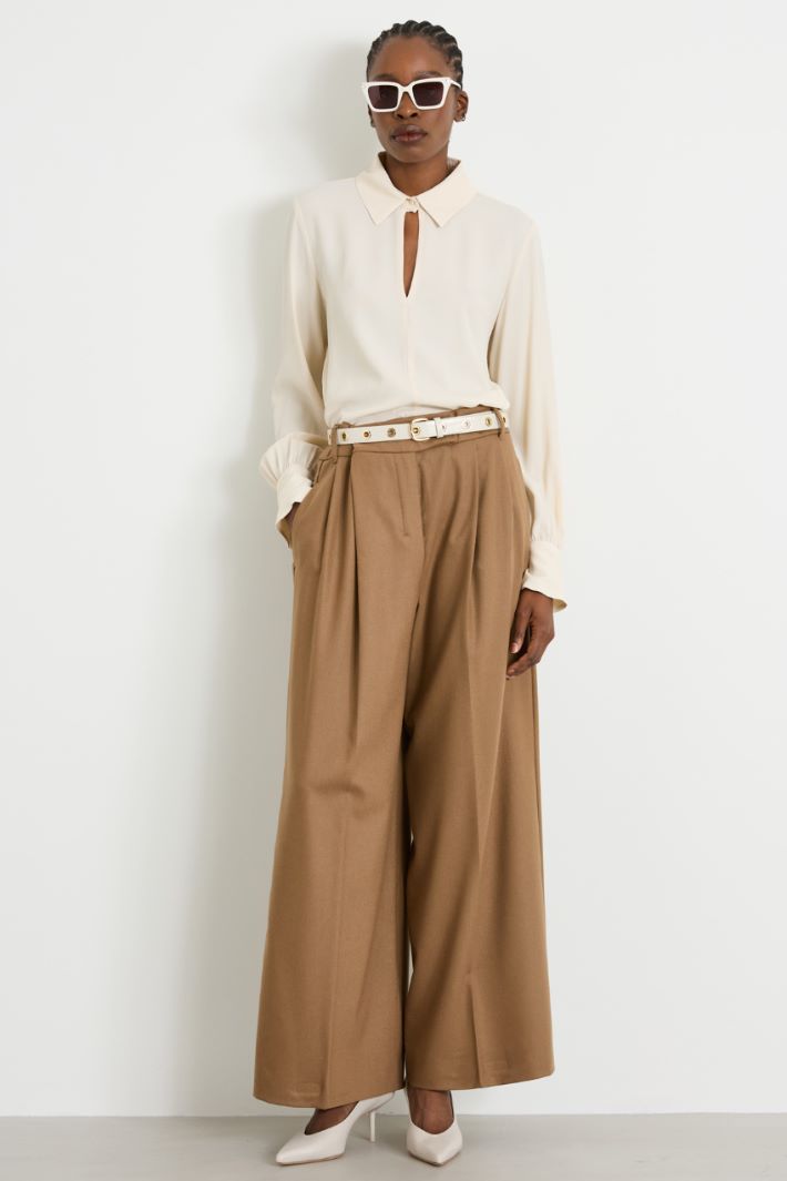 Blusa fluida in misto seta Intrend - 3