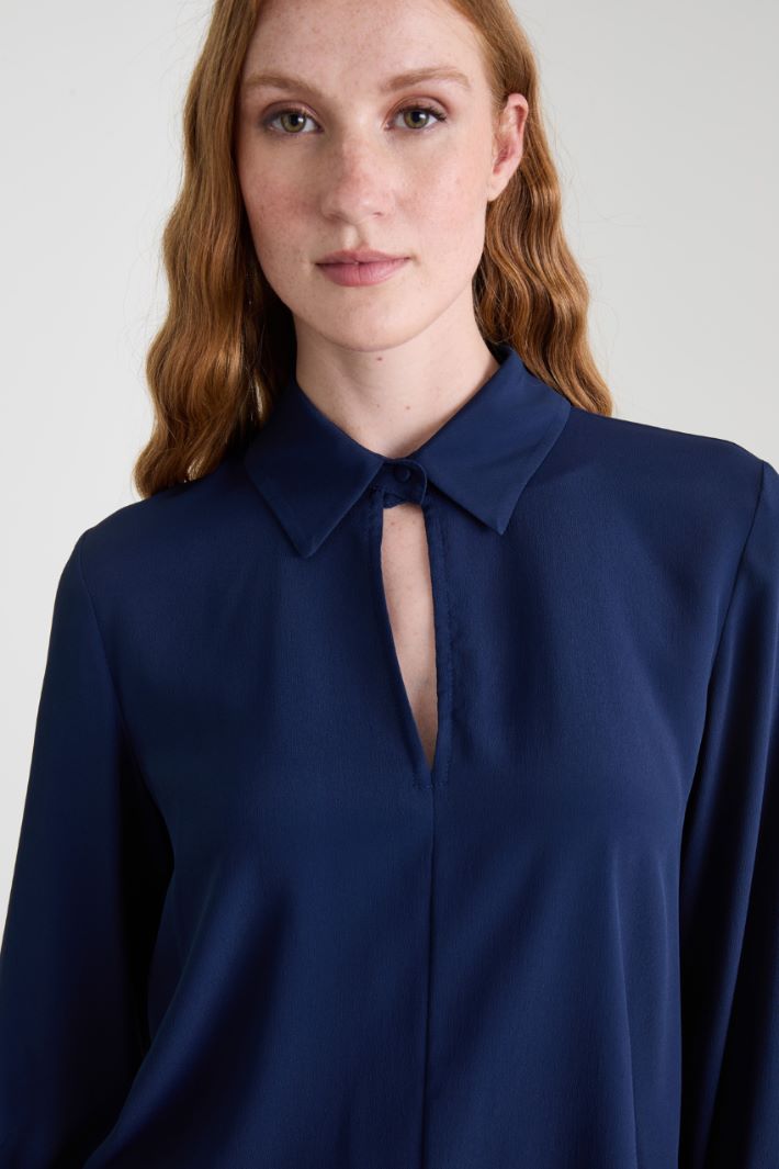 Blusa fluida in misto seta Intrend - 4