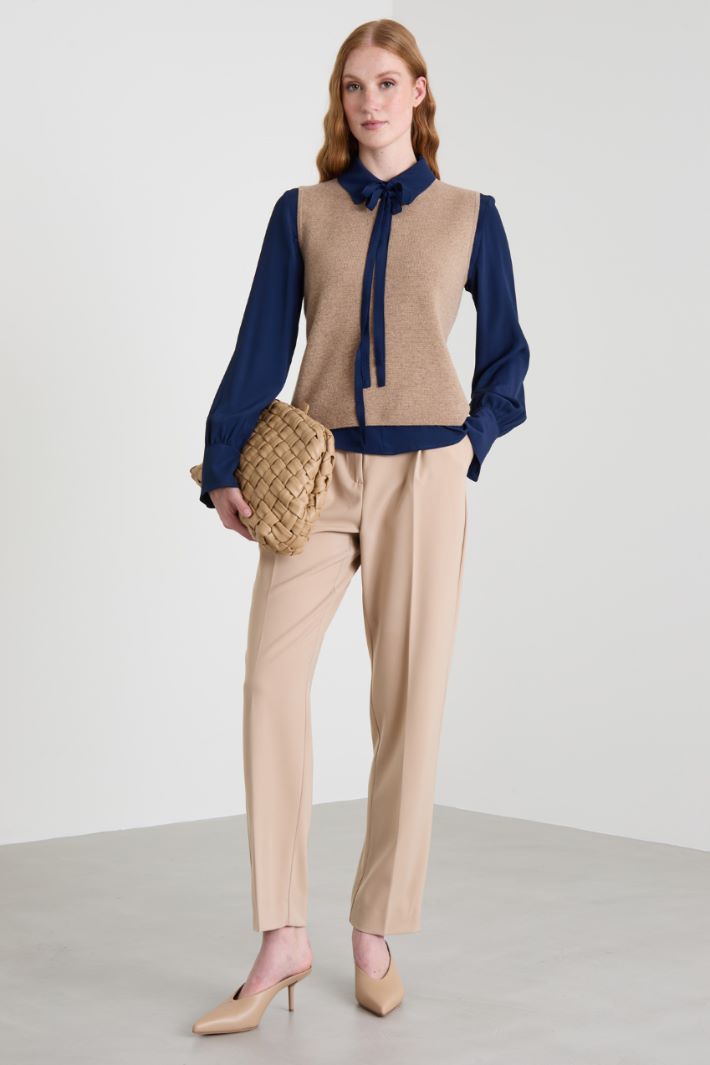 Blusa fluida in misto seta Intrend - 3