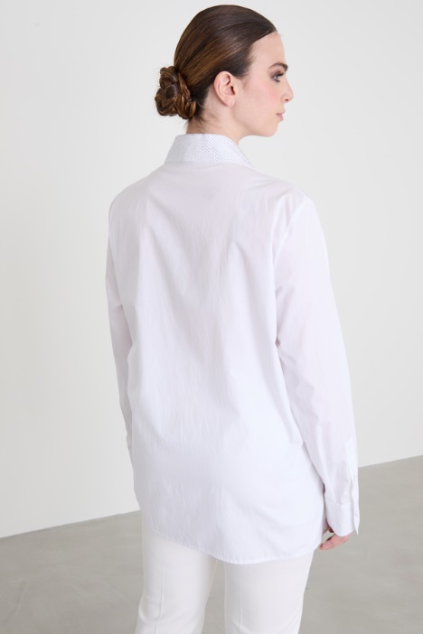 Camicia in popeline con strass