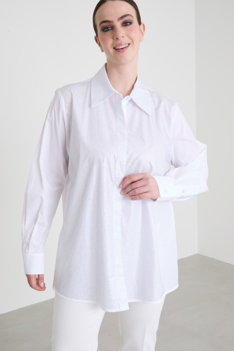 Poplin shirt with rhinestones Intrend