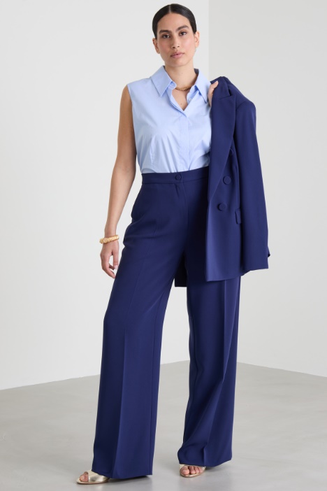Sleeveless poplin shirt Intrend