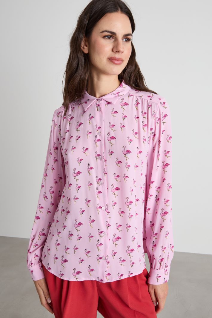 Printed crepe shirt Intrend - 4