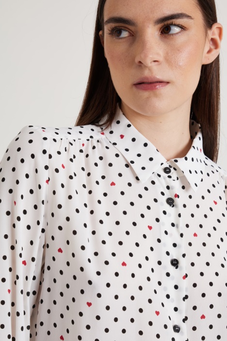 Camicia in crépe stampata
