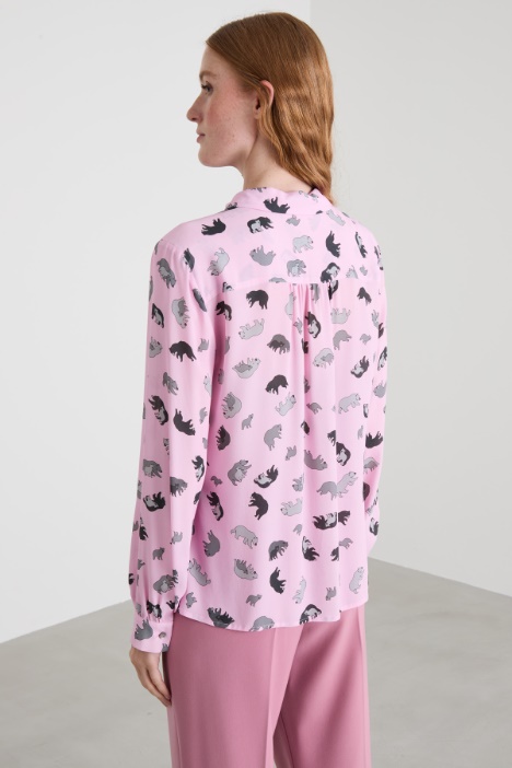 Camicia in crépe stampata