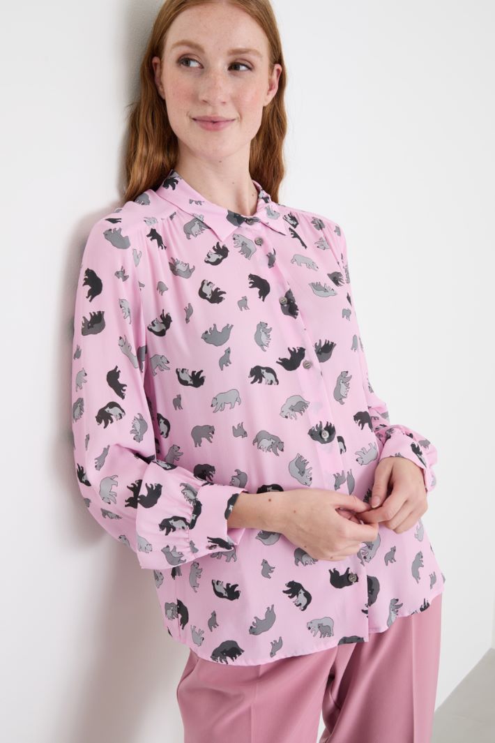Printed crepe shirt Intrend - 4
