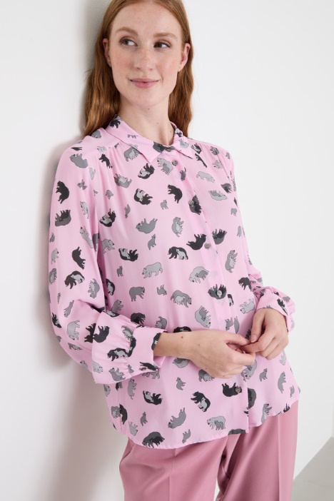 Camicia in crépe stampata