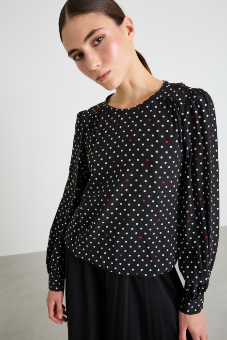 Blusa in crêpe