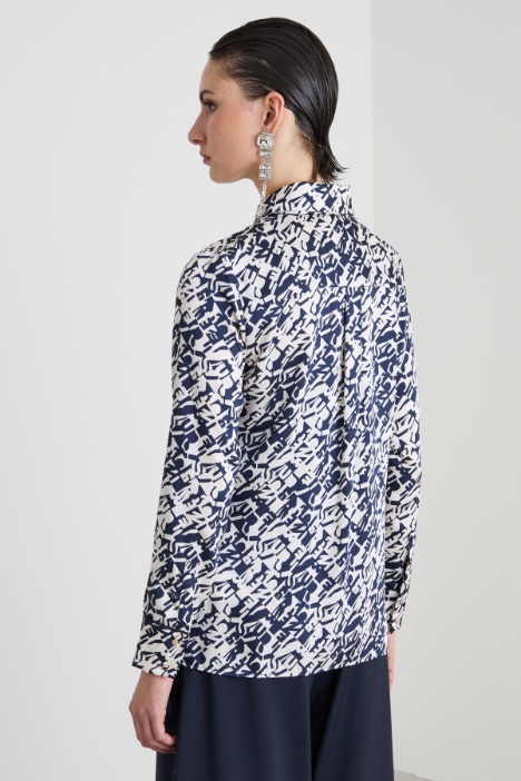 Camicia in twill a fantasia