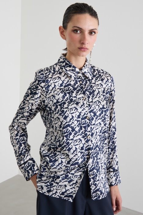 Camicia in twill a fantasia