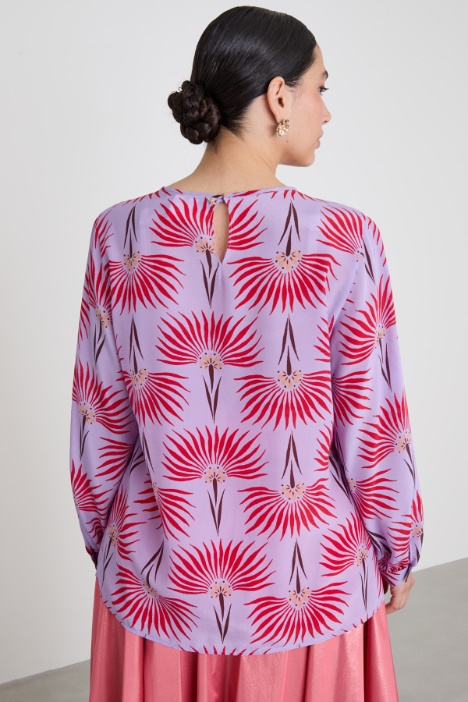 Blusa in crépe di pura seta