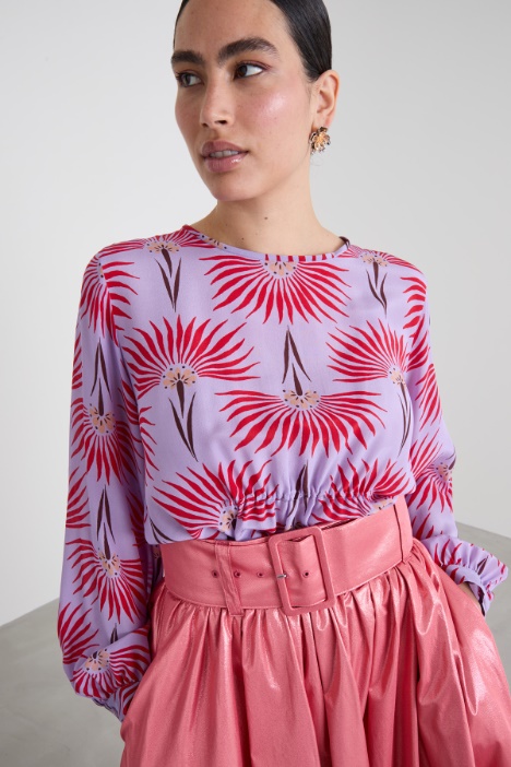 Blusa in crépe di pura seta