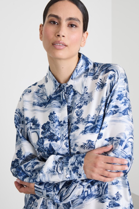 Camicia in twill di seta Intrend