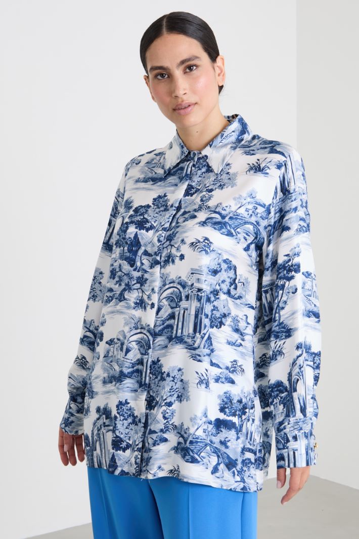 Camicia in twill di seta Intrend - 3