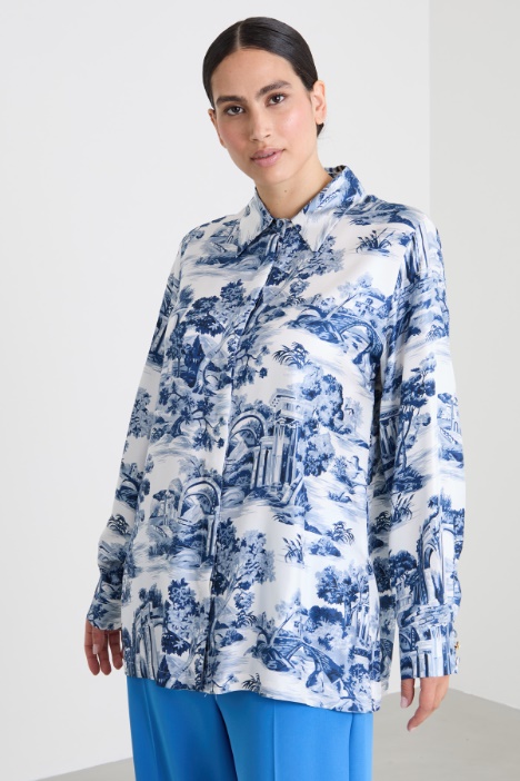 Camicia in twill di seta