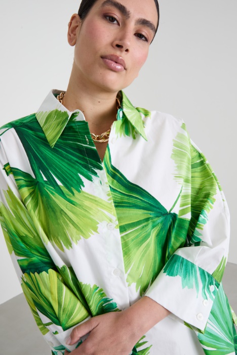 Camicia in popeline a fantasia