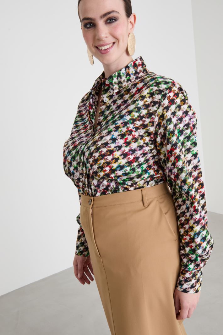 Printed poplin shirt Intrend - 4