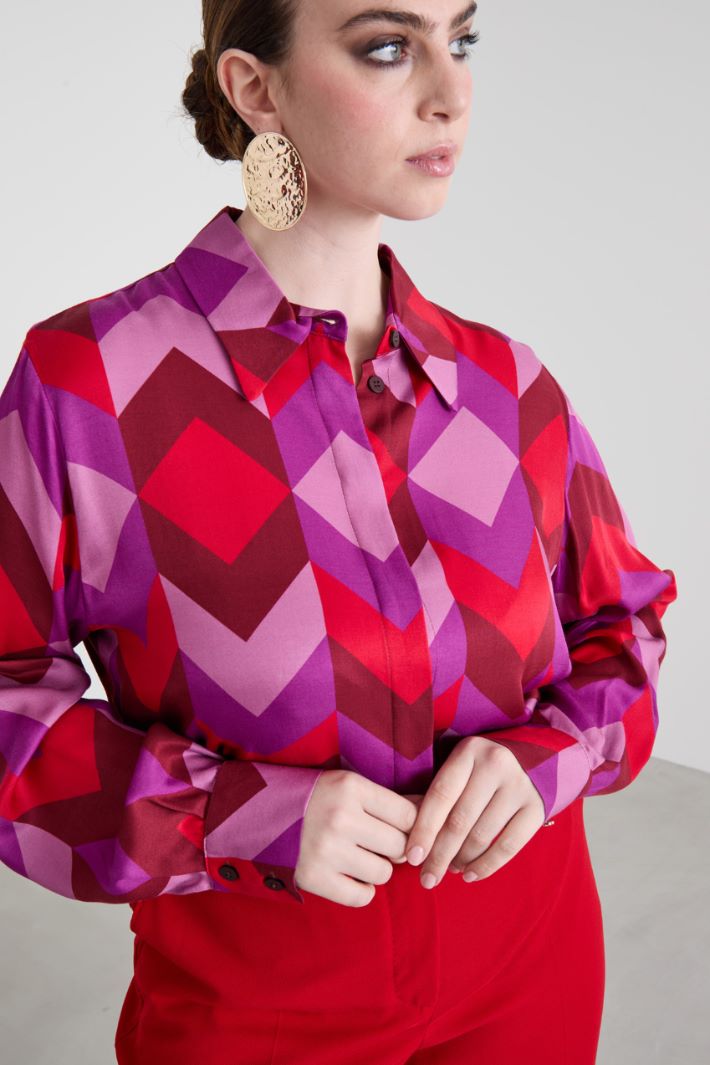 Printed twill shirt Intrend - 4