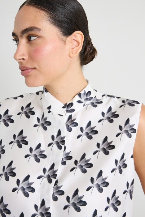 Blusa in twill di seta