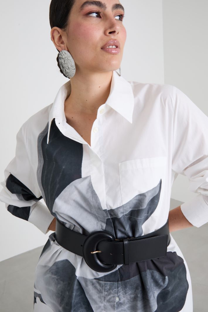 Print-adorned poplin shirt Intrend - 4