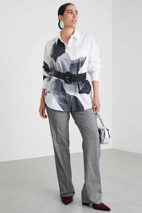 Print-adorned poplin shirt Intrend