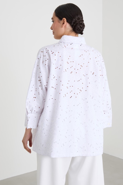 Camicia in popeline sangallo