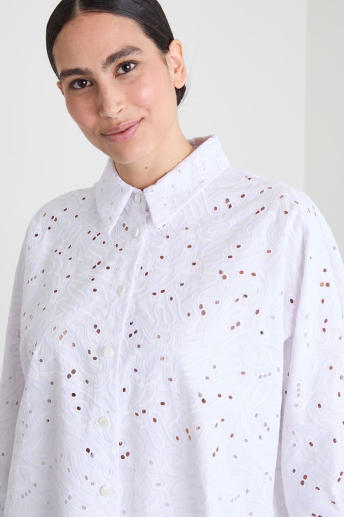 Poplin broderie anglaise shirt Intrend - 4